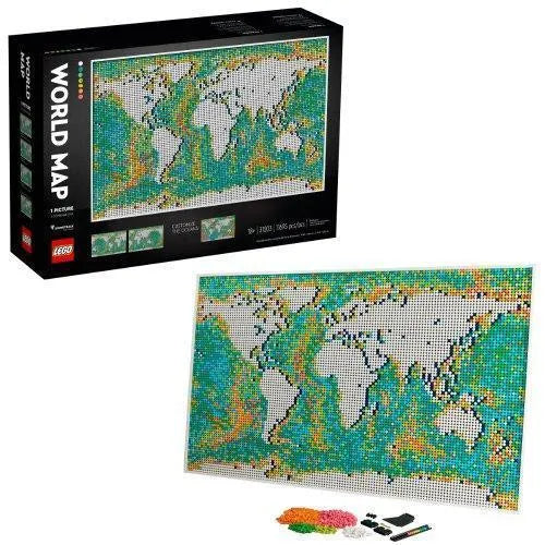 LEGO Art 31203 World Map Set for Creative Building with 16 Unique Colors and 3D Mosaic Design